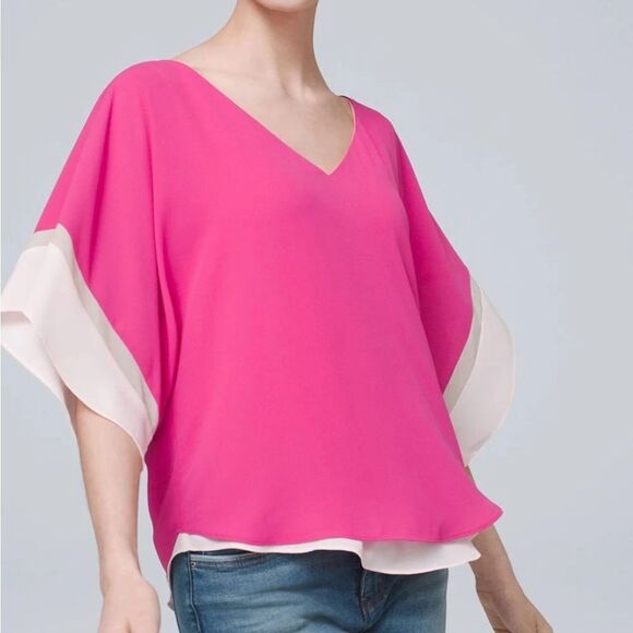EUC White House Black Market Kimono Sleeve Blouse(size medium) - Picture 1 of 10